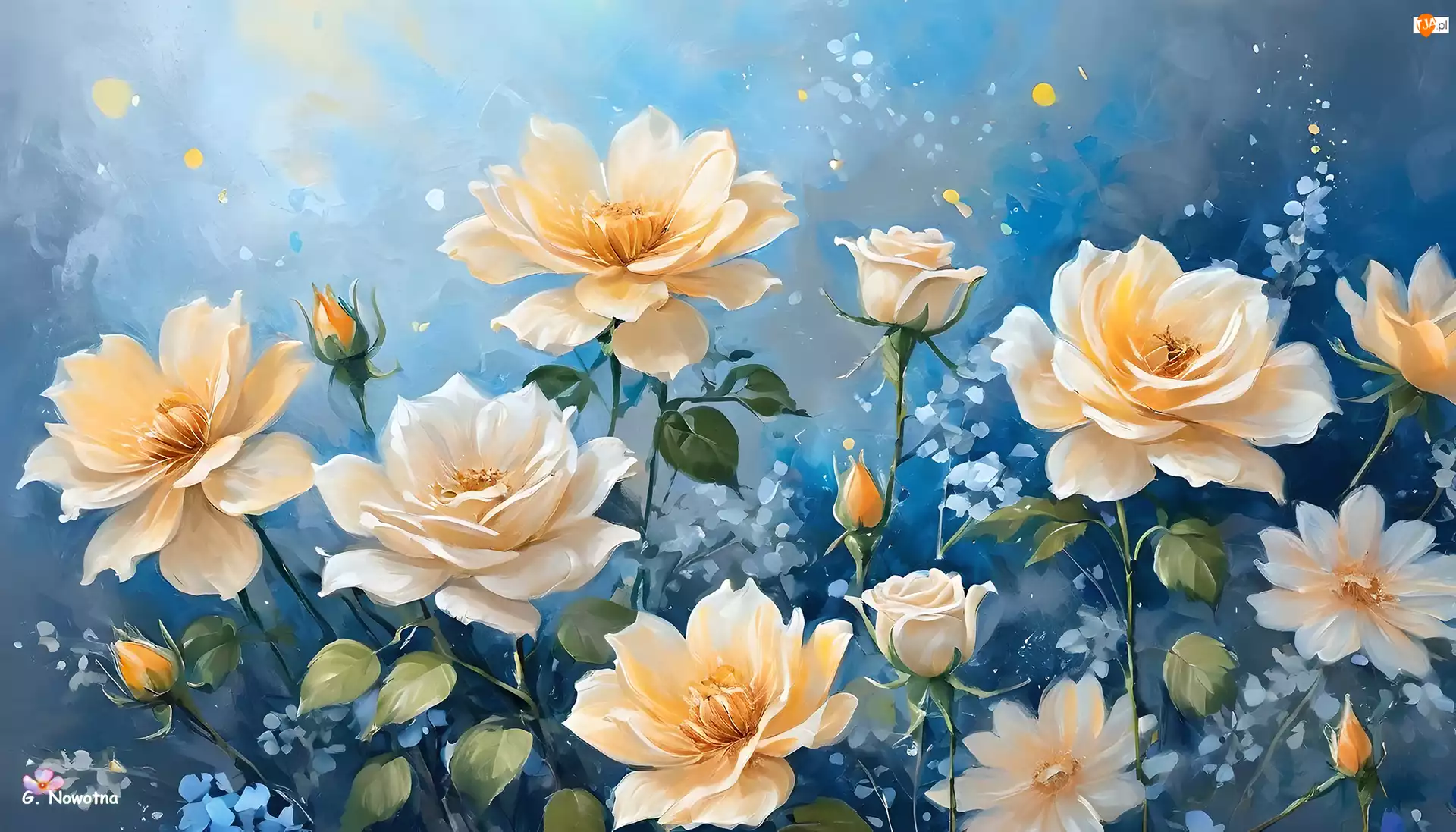 Grafika Kwiat, Żółte, Róże