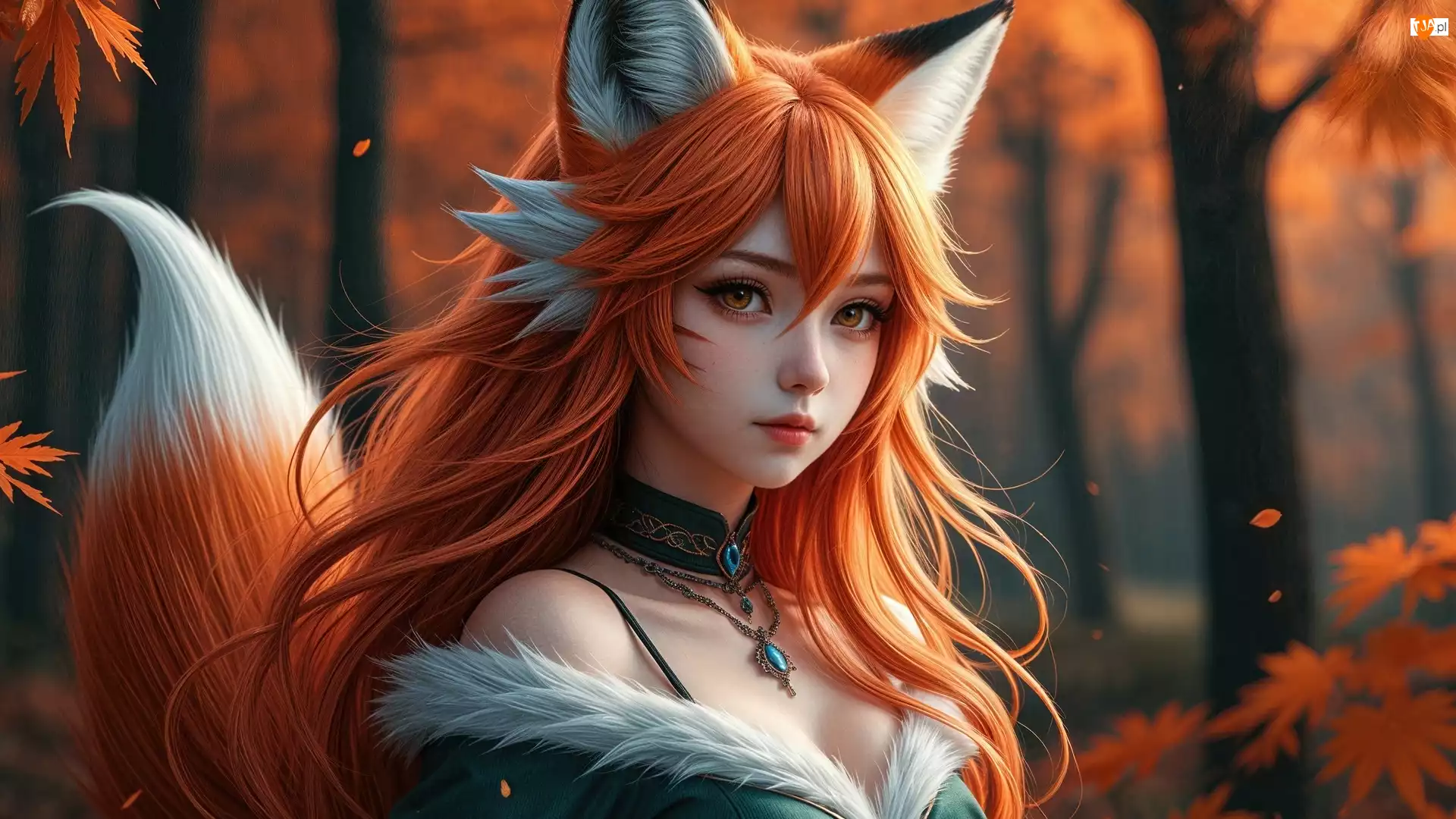 Włosy, Lisica, Rude, Dziewczyna, Strój