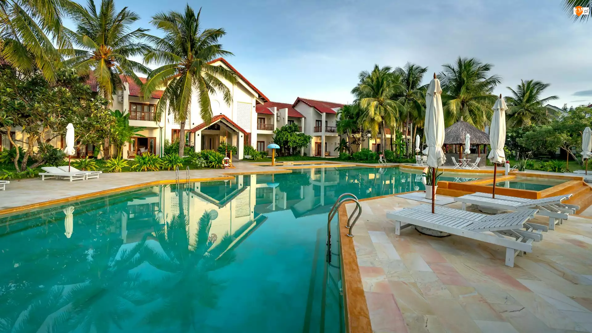 Domy, Basen, Palmy, Leżaki