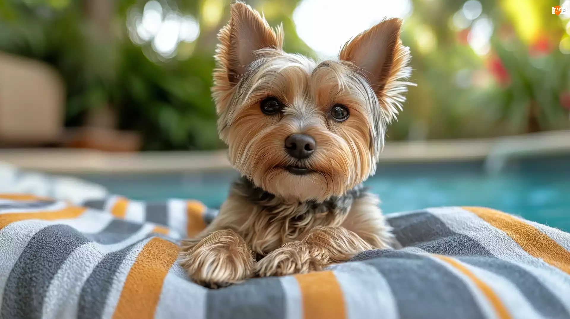 AI, Pies, Yorkshire terrier, Ręcznik