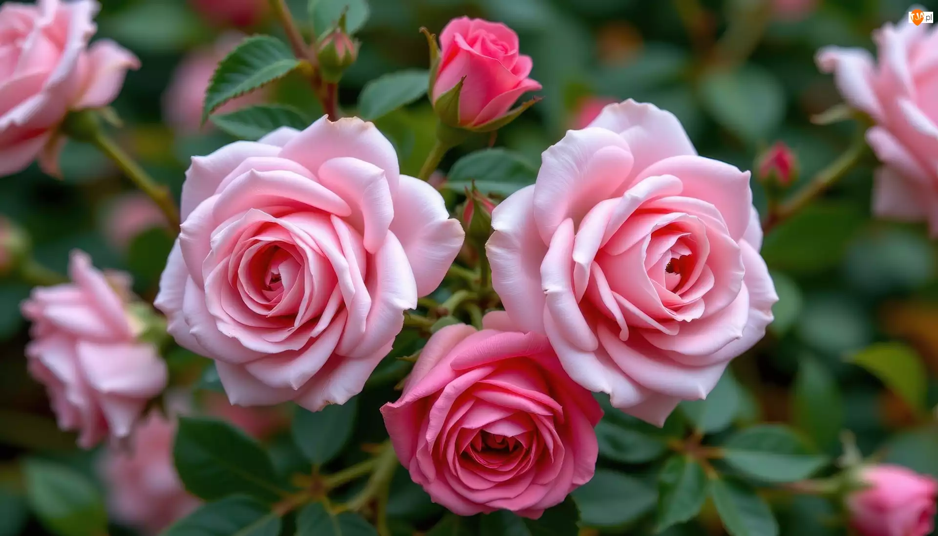 Grafika AI, Róże, Kwiaty, Różowe