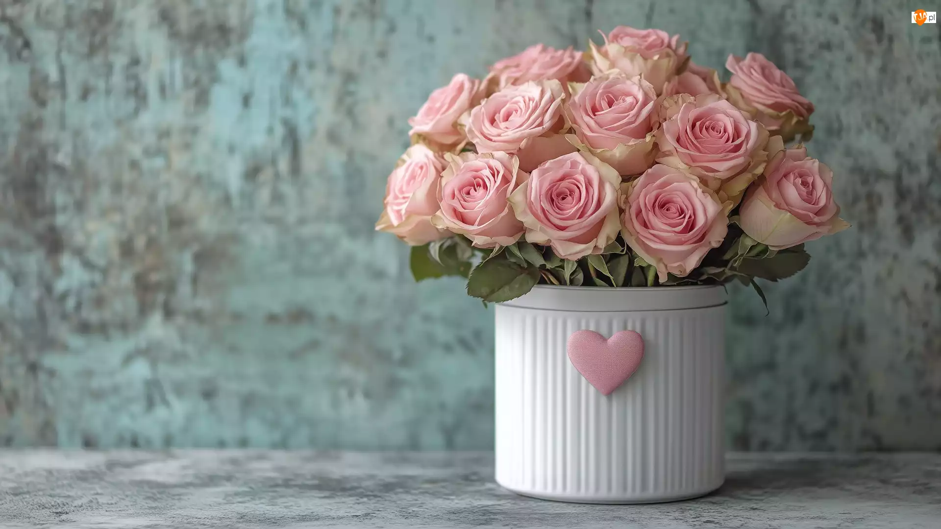 Róże, Wazon, Różowe, Bukiet, Biały