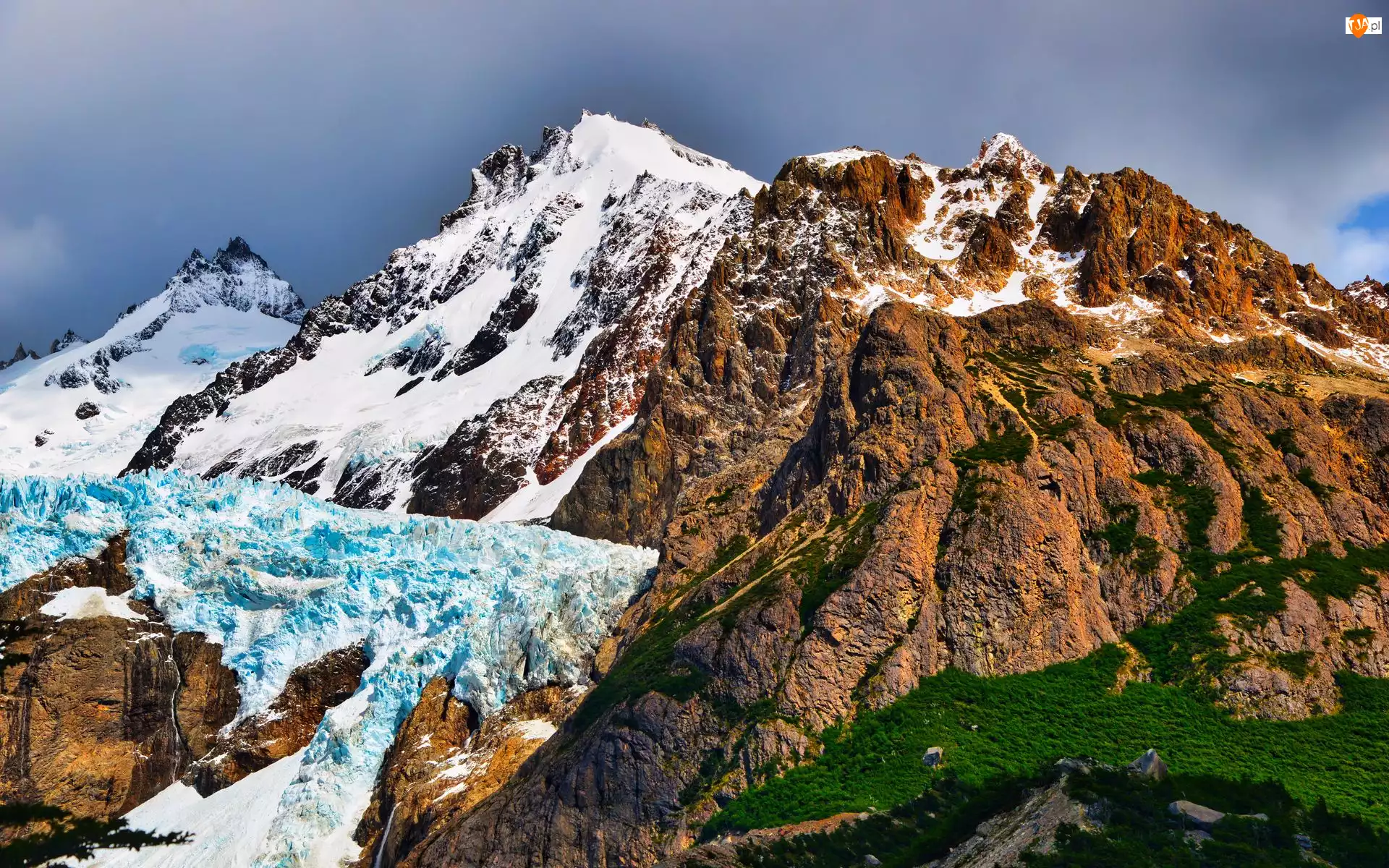 Niebo, Lodowiec, Góry, Patagonia, Glaciar Piedras Blancas, Śnieg, Argentyna, Park Narodowy Los Glaciares