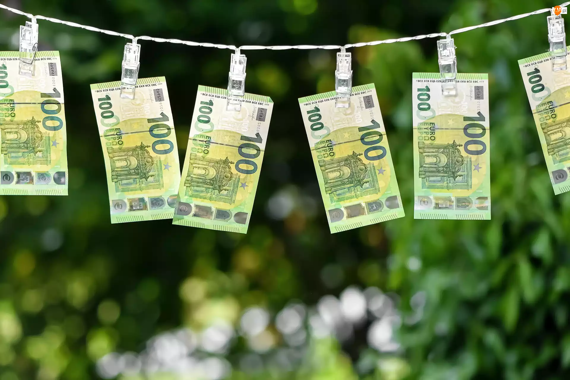 Euro, Rozwieszone, Pieniądze, Banknoty