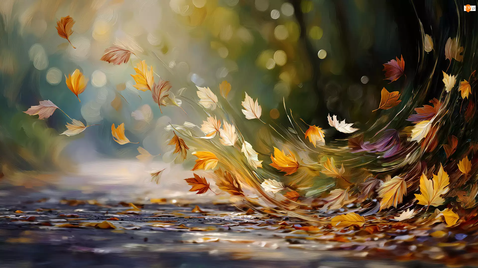 AI, Liście, Jesień, Grafika