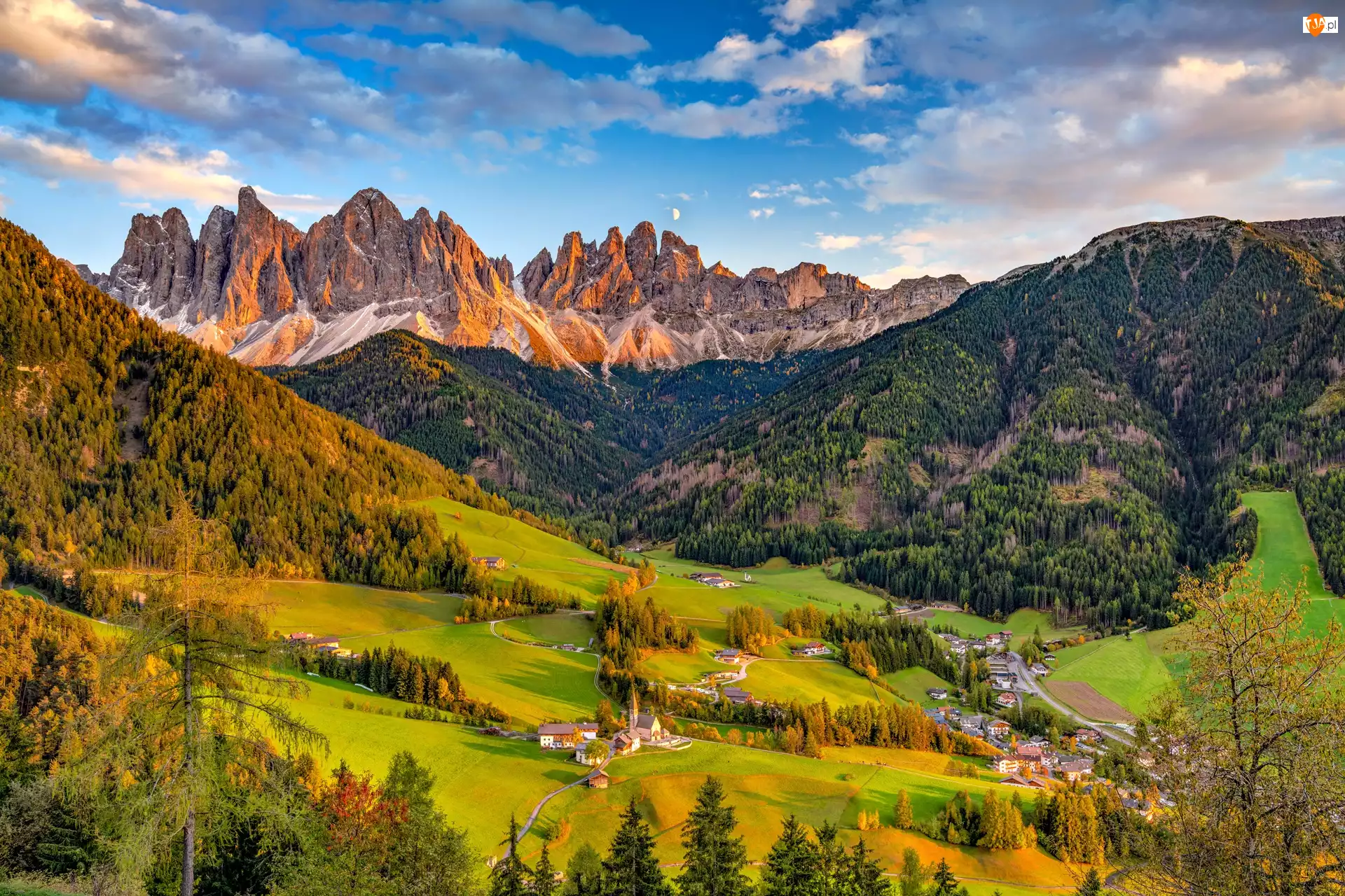 Santa Maddalena, Włochy, Dolina, Alpy, Góry