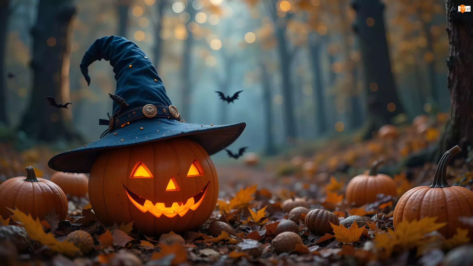 Grafika AI, Halloween, Dynia, Kapelusz