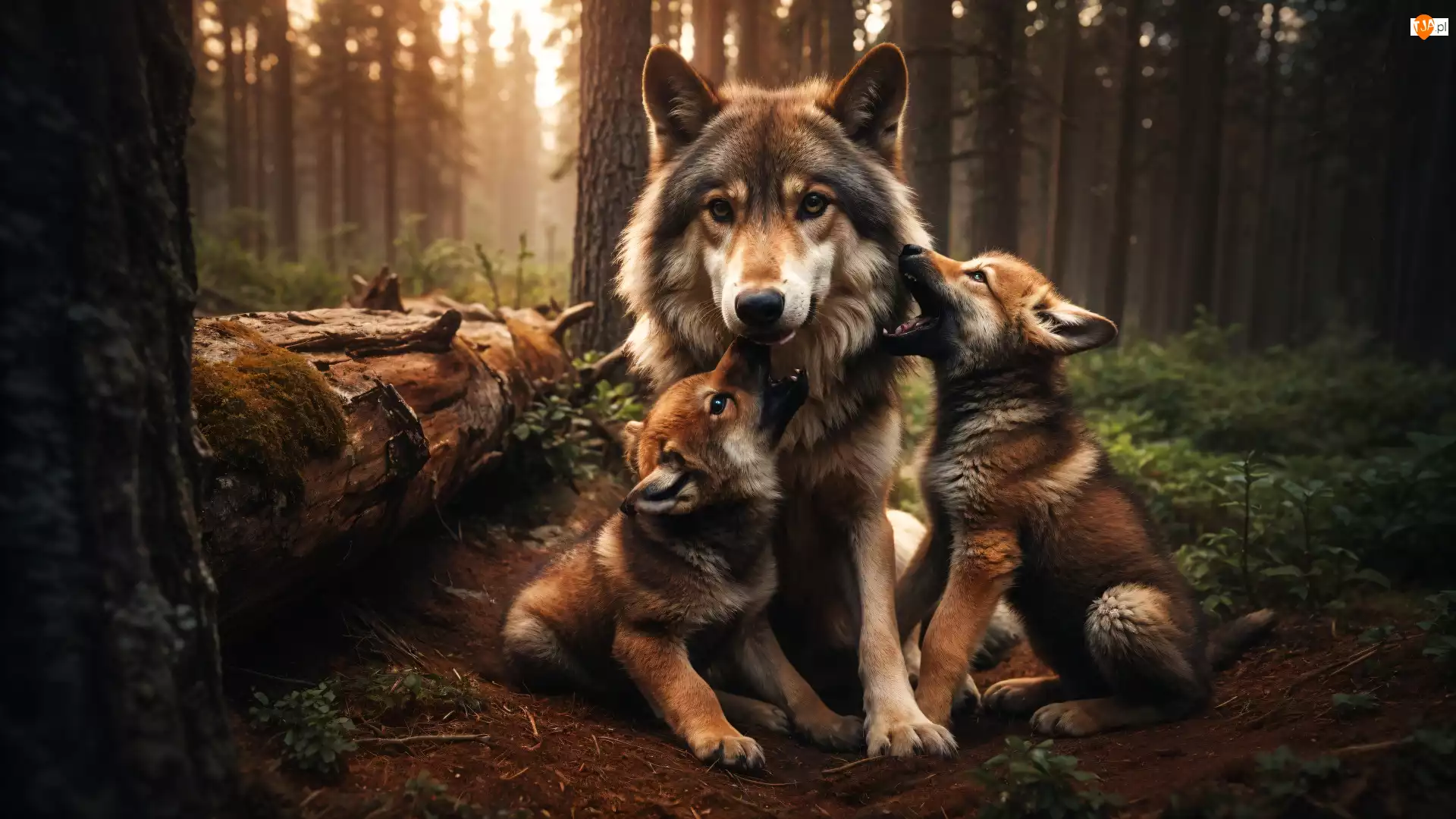 Wilczki, Las, Dwa, Wilki, Zabawa