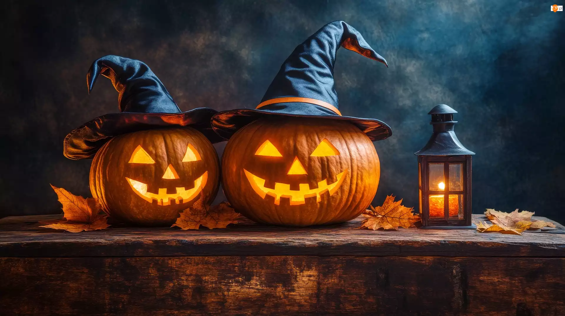 Lampion, AI, Kapelusze, Dynie, Halloween