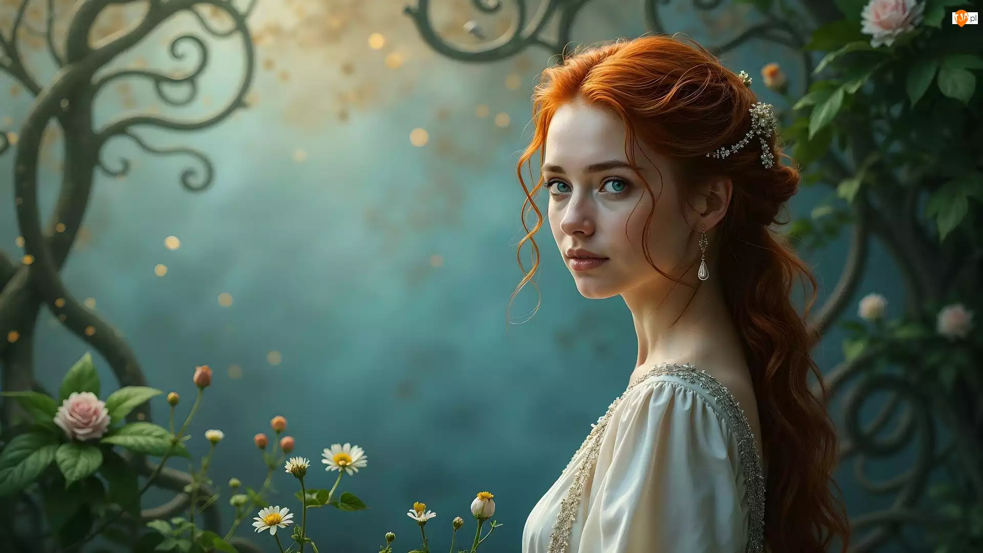 Włosy, Kobieta, Długie, Rude