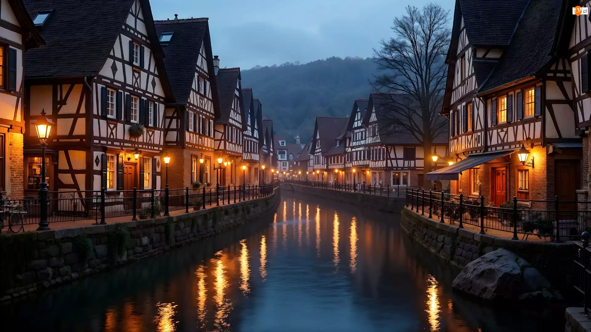 Góry, Domy, Latarnie, Kanał