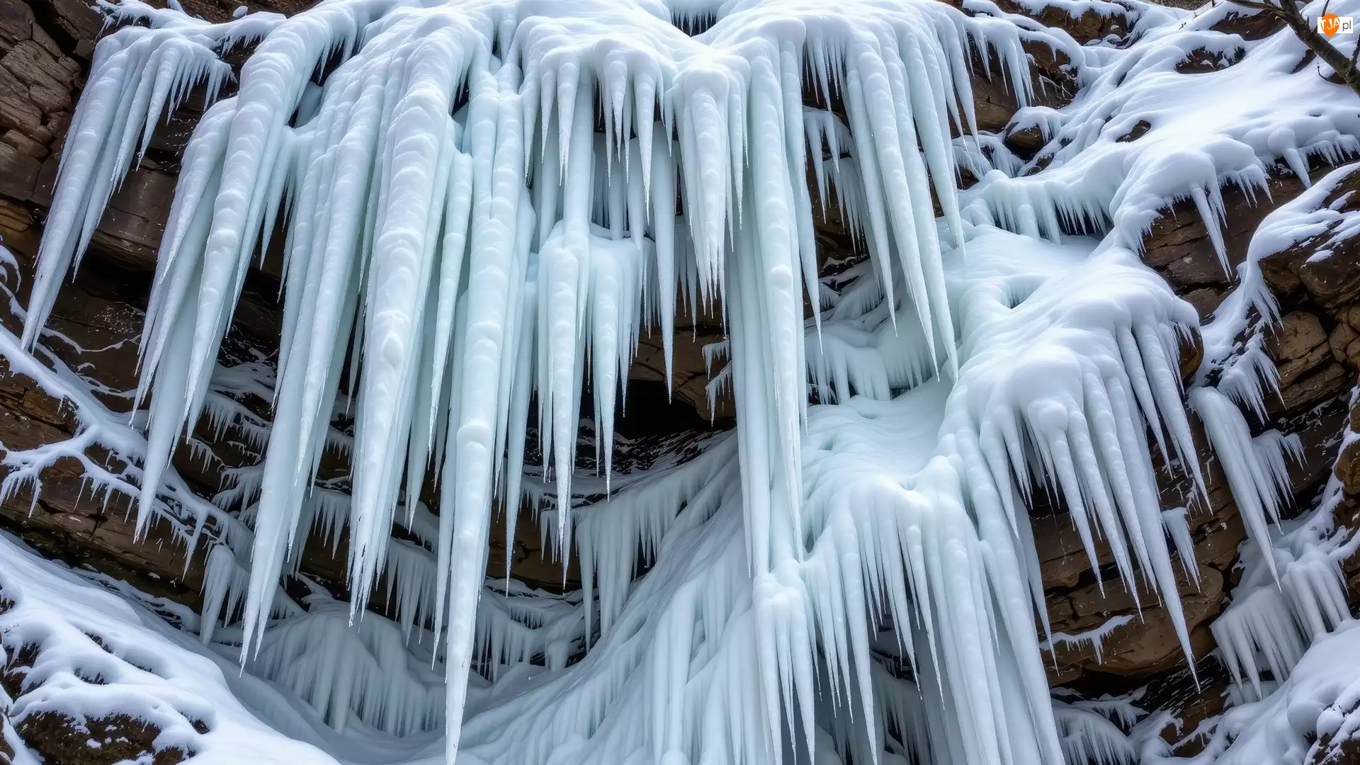 Zima, Skały, Sople, Lodu
