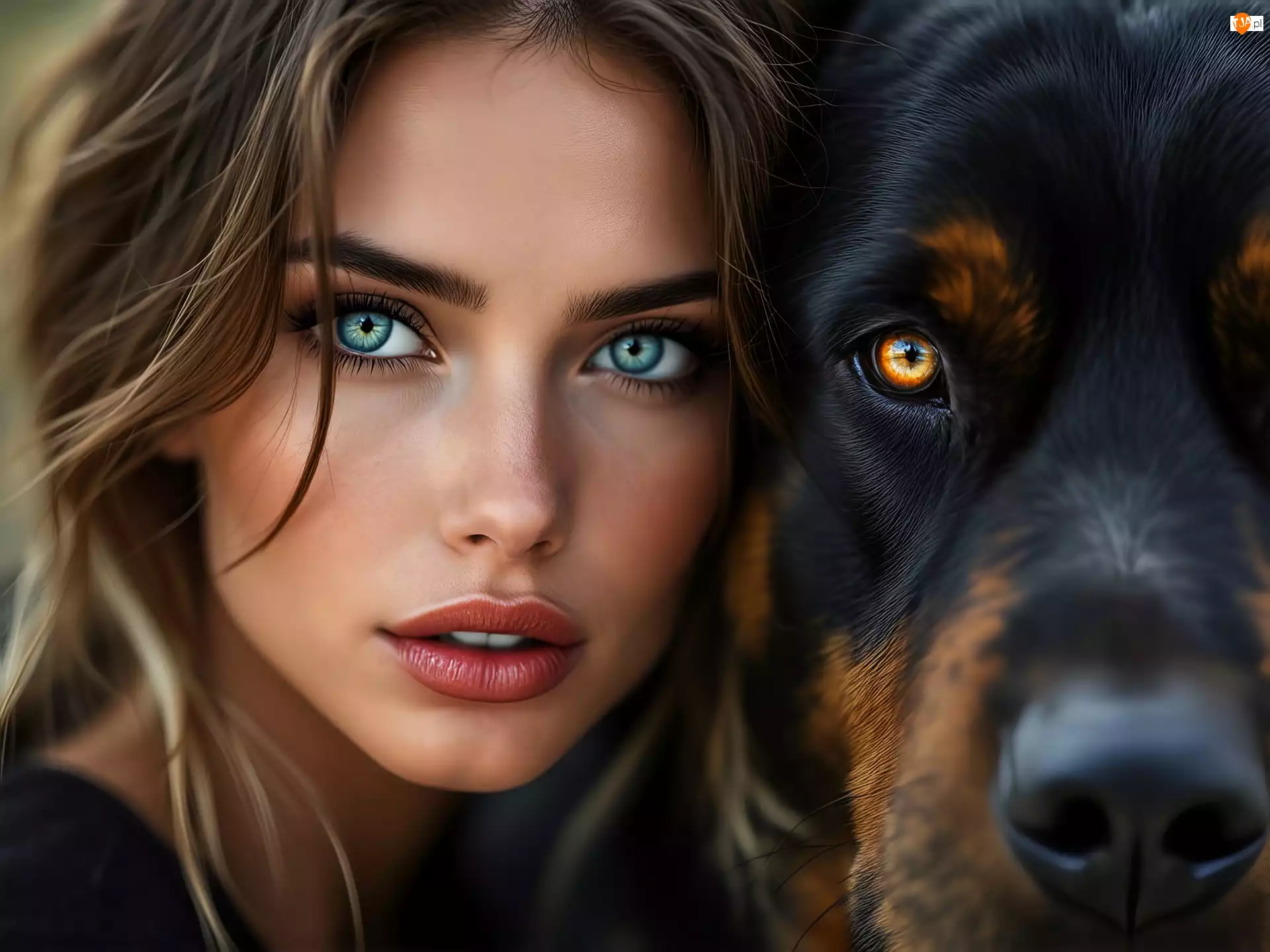 Pies, Kobieta, Twarz