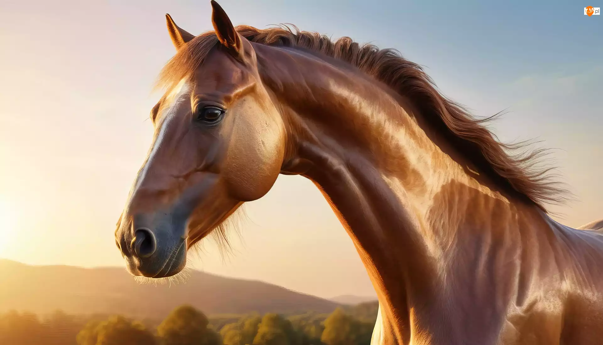 Grafika AI, Jasnobrązowy, Koń