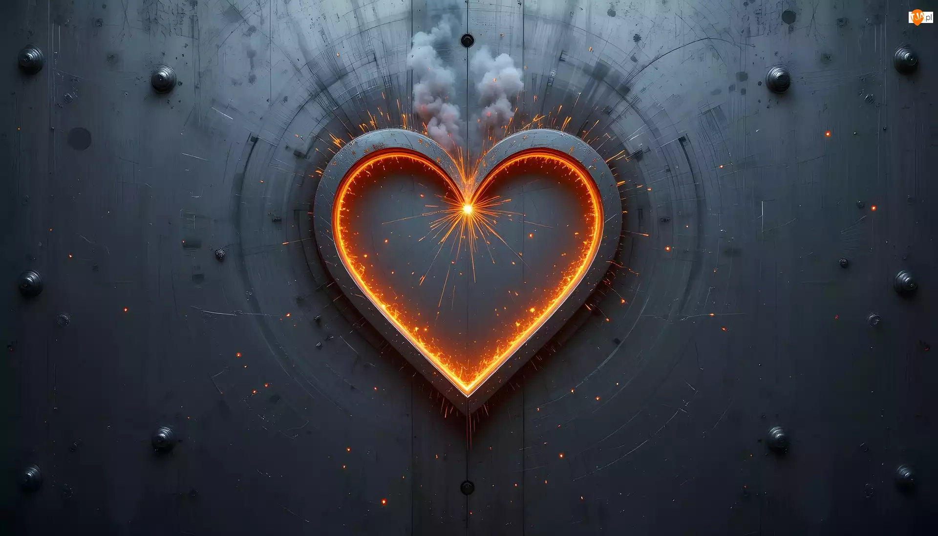 Grafika, Metalowe, Serce