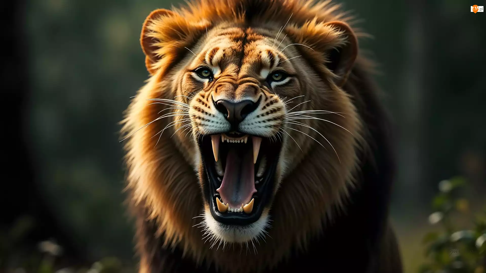 Kły, Lew, Otwarta, Paszcza