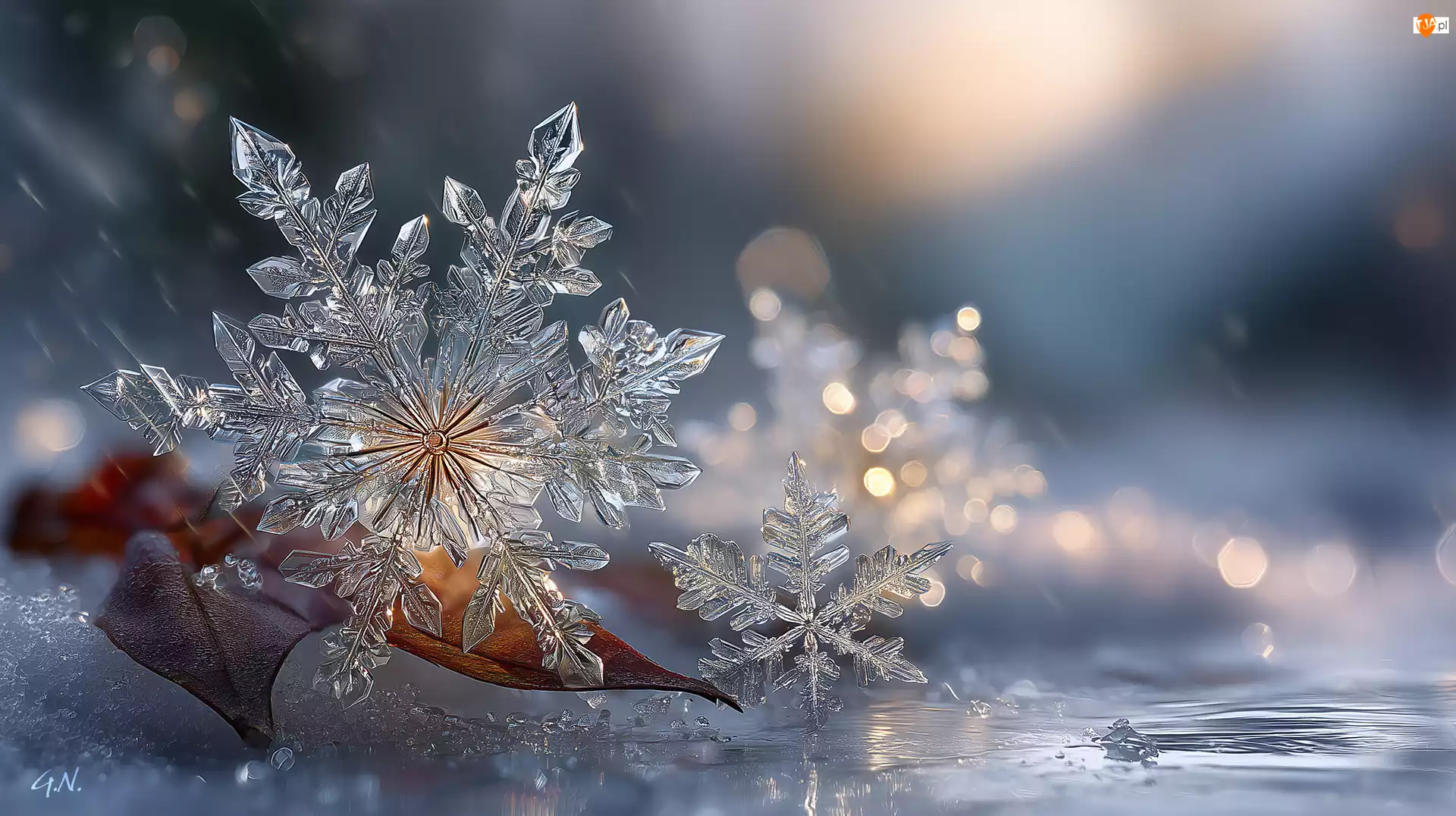 Grafika AI, Śnieżynki, Płatki, Śniegu