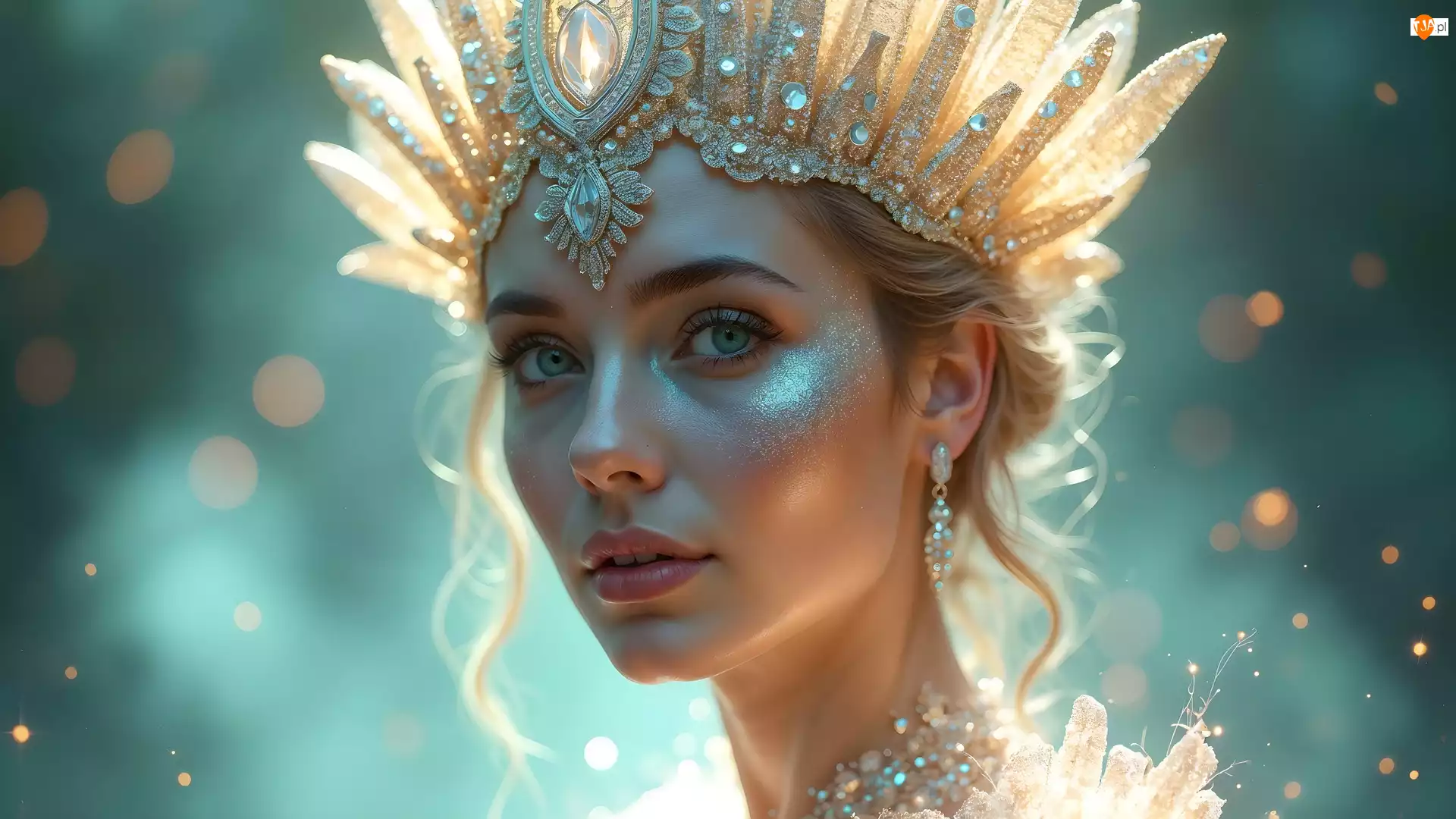 Korona, Grafika, Diadem, Kobieta, Naszyjnik