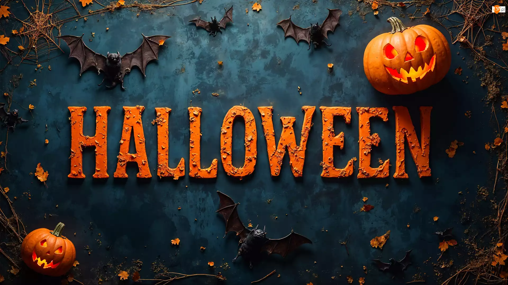 Napis, AI, Dynie, Halloween, Nietoperze