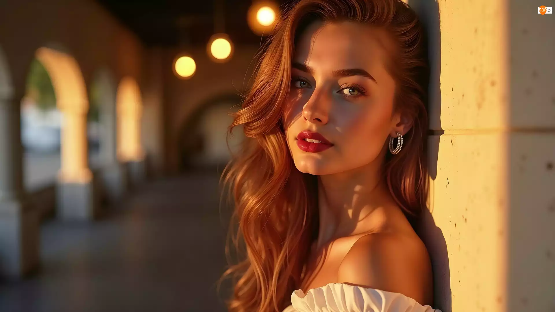 Kolczyk, Długowłosa, Kobieta, Twarz