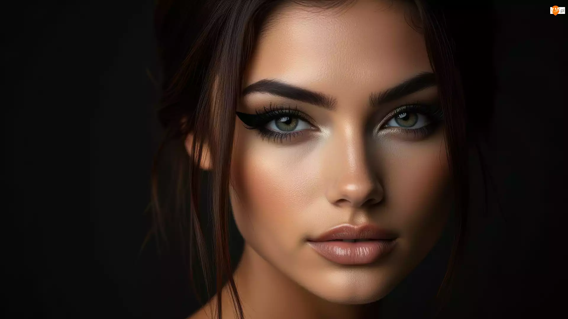 Grafika AI, Dziewczyna, Twarz, Spojrzenie