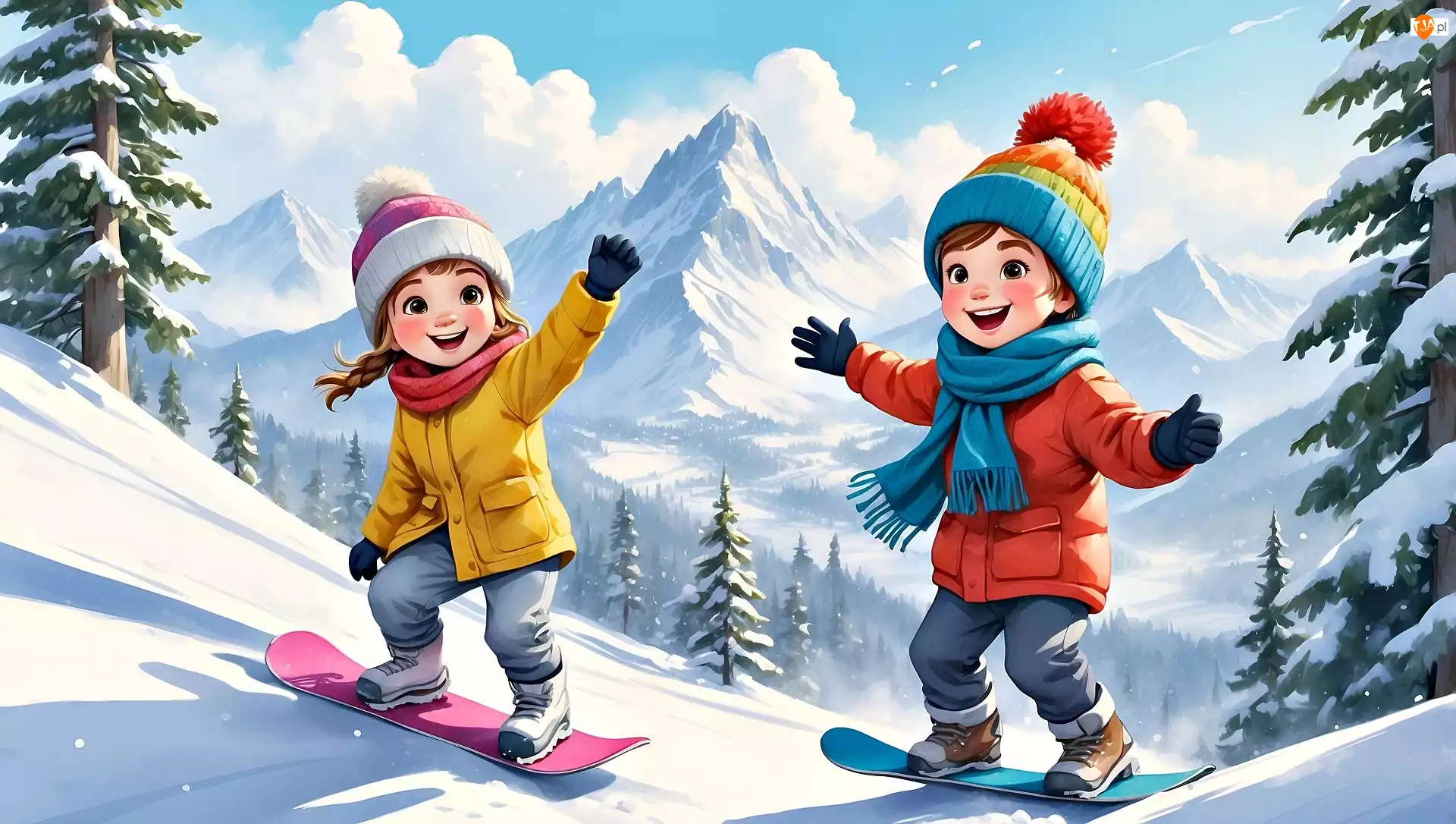 Zima, Dzieci, Góry