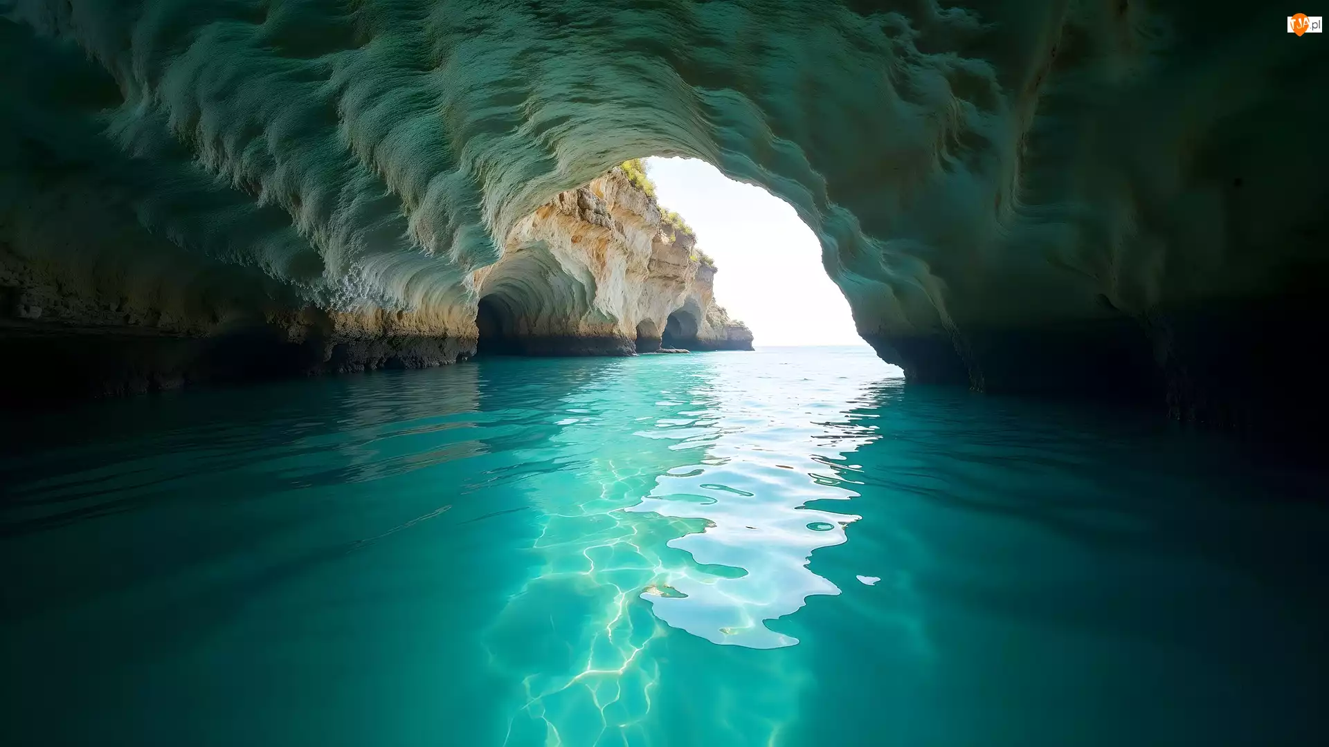 Jaskinia, Morze, Skały, Grota