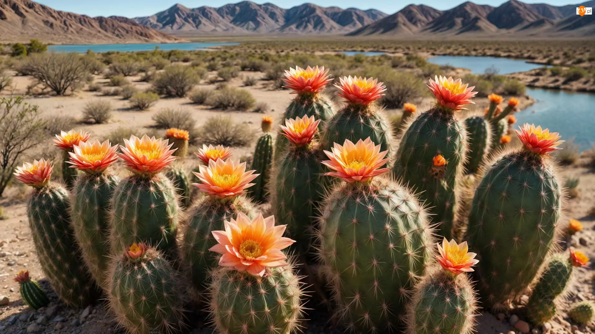 Kwiaty, Kaktusy, Pomarańczowe