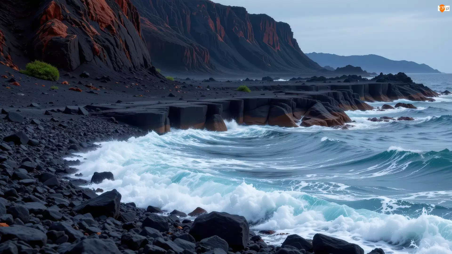 Góry, Morze, Ciemne, Skały