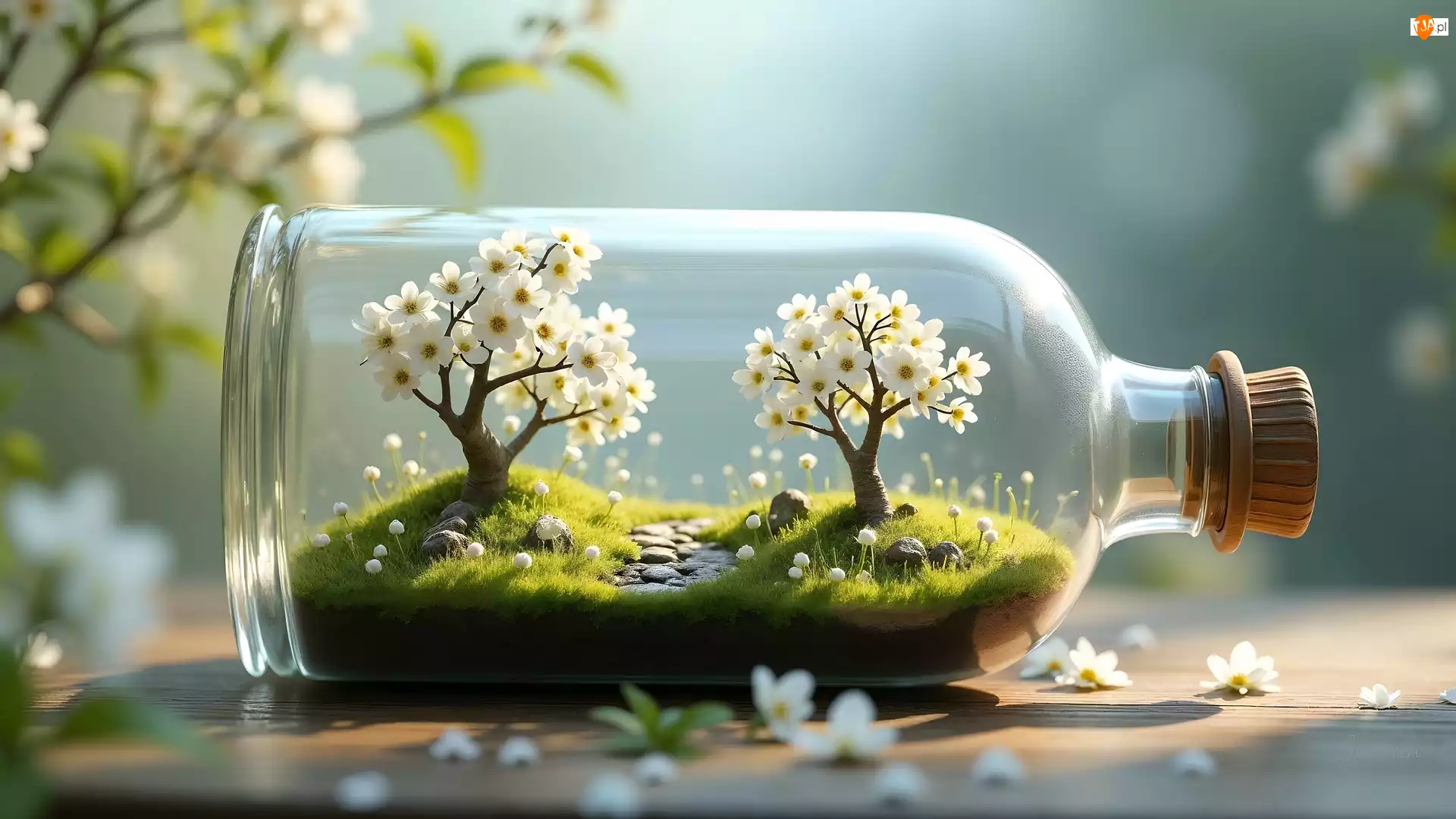 Dekoracja, Butelka, Drzewa