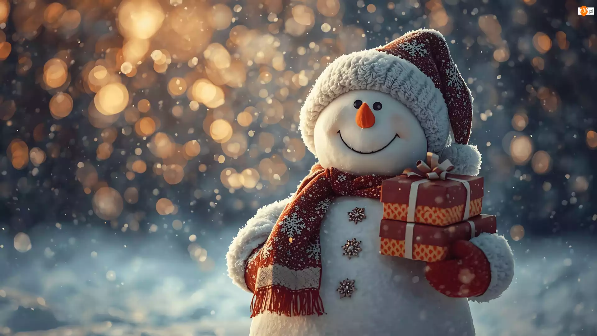 Czapka, Prezenty, Bałwanek, Zima, Szalik