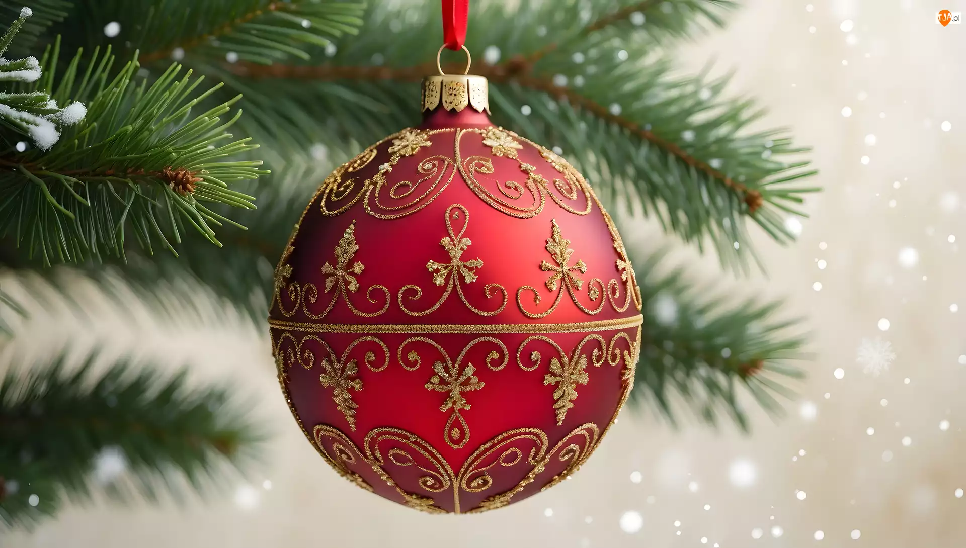 Bombka, Gałązka, Czerwona, Boże Narodzenie, Ornament