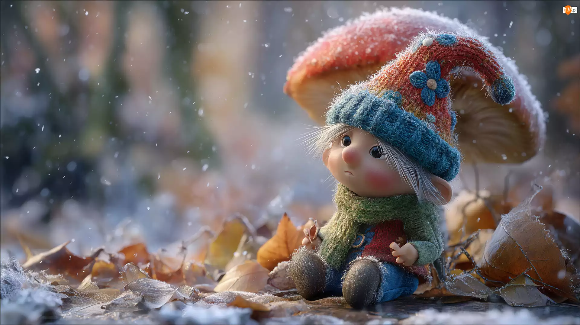 Grafika AI, Skrzat, Grzyb, Liście