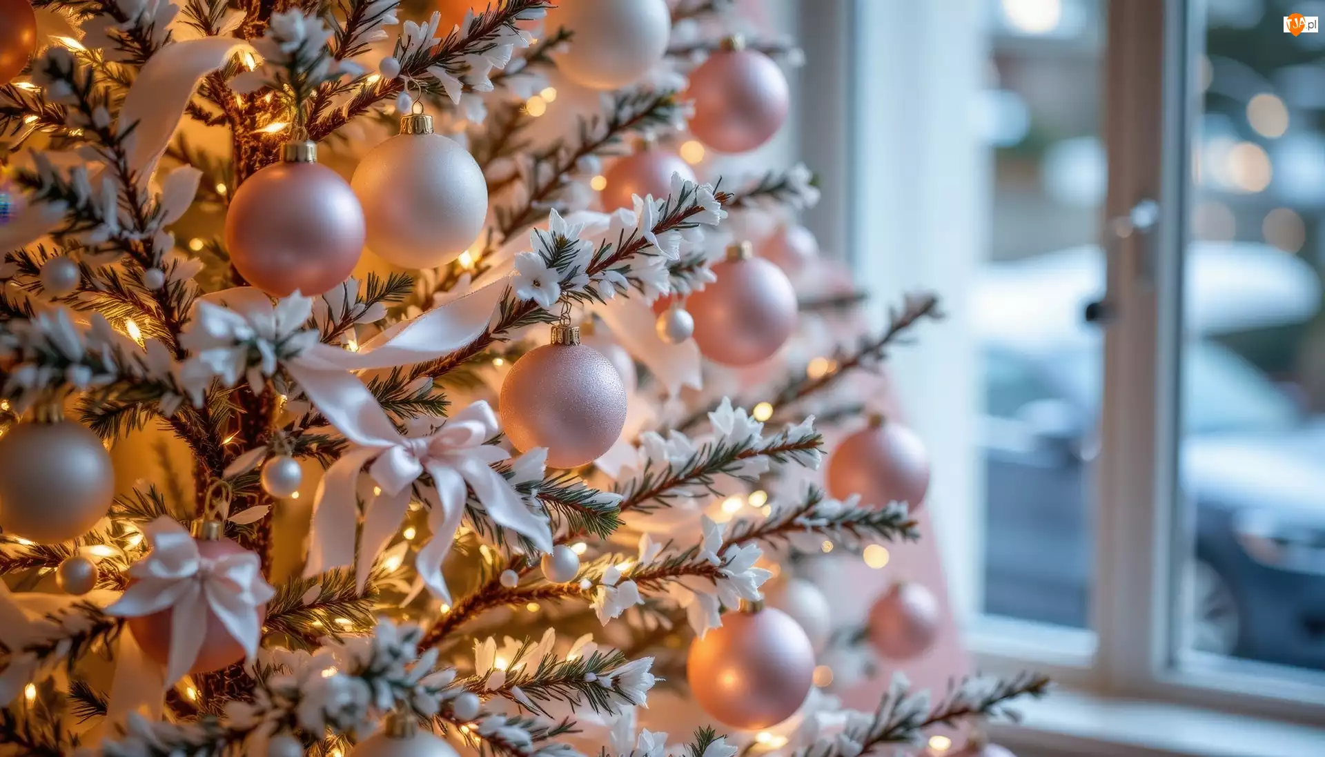 Bombki, Choinka, Ozdoby, Grafika AI, Różowe, Boże Narodzenie