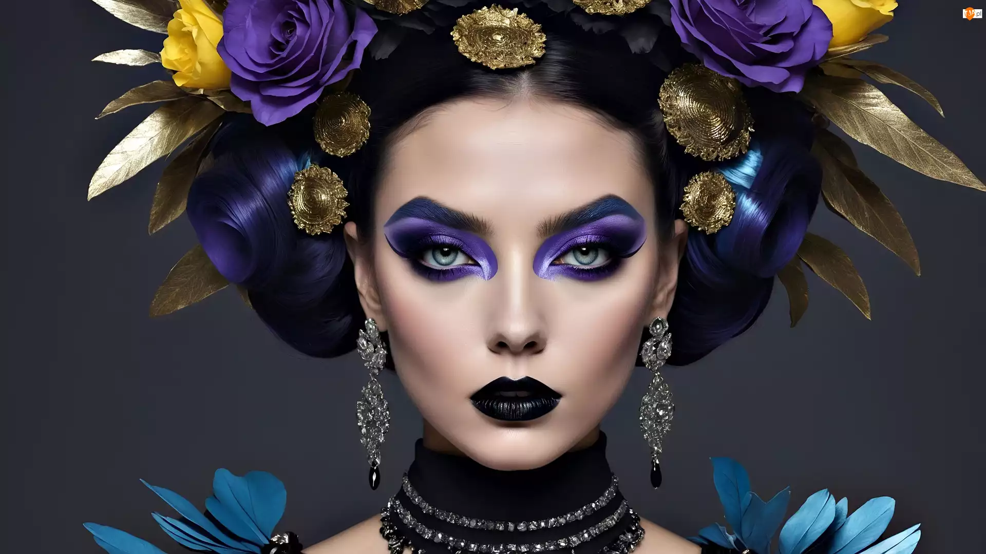 Makijaż, Kobieta, Twarz, Fioletowy