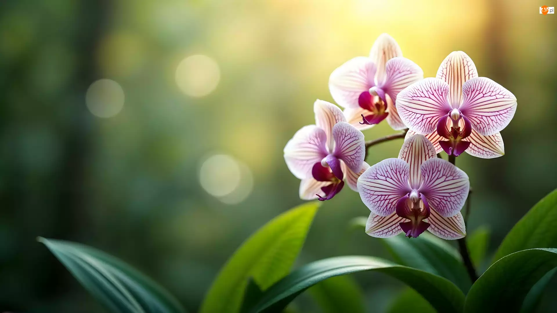 Storczyk, AI, Kwiat, Fioletowy, Liście