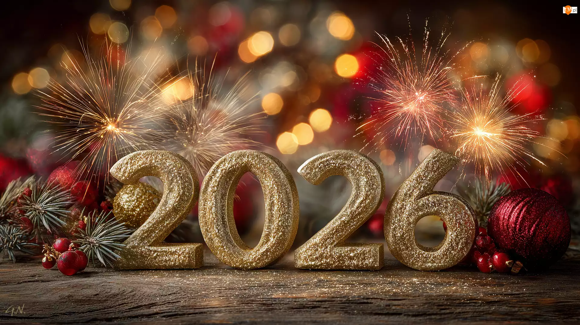 Grafika AI, 2026, Fajerwerki, Nowy Rok