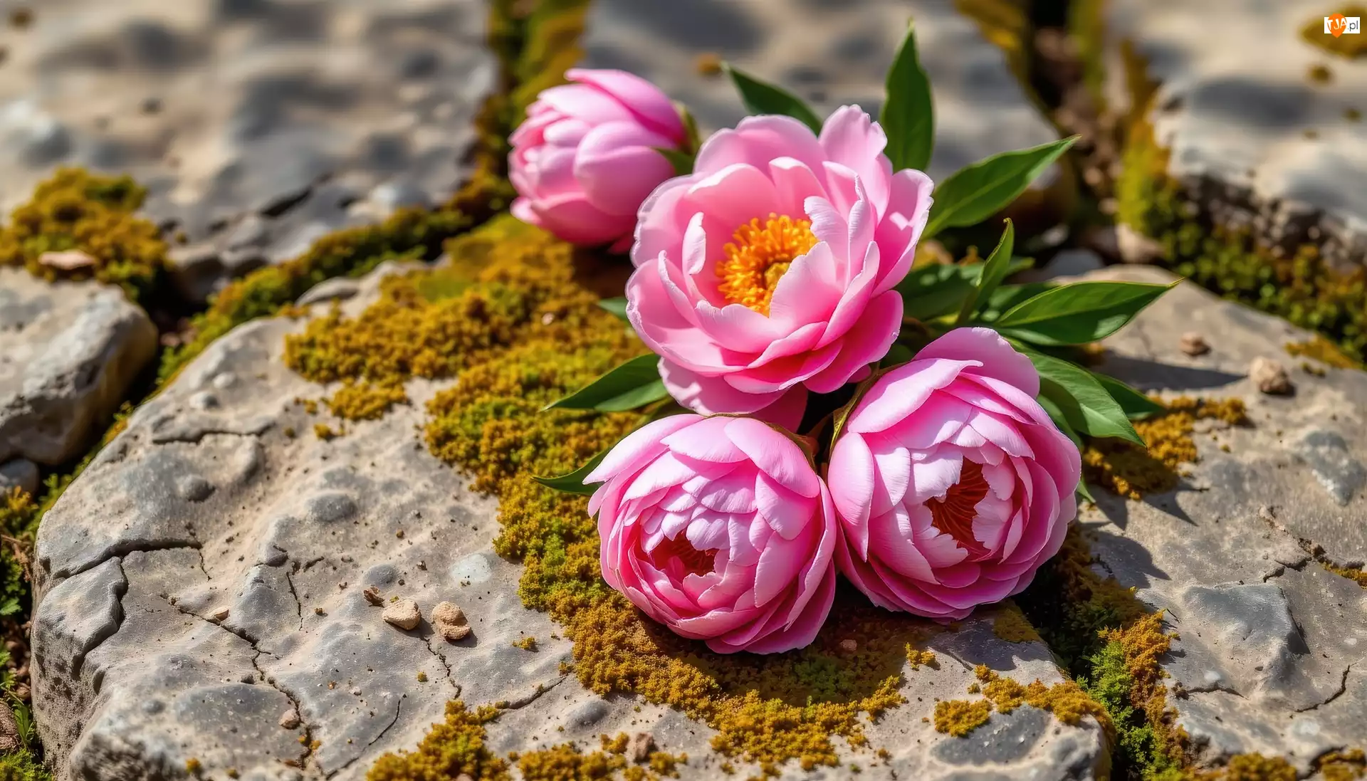 Mech, Różowe, Piwonie