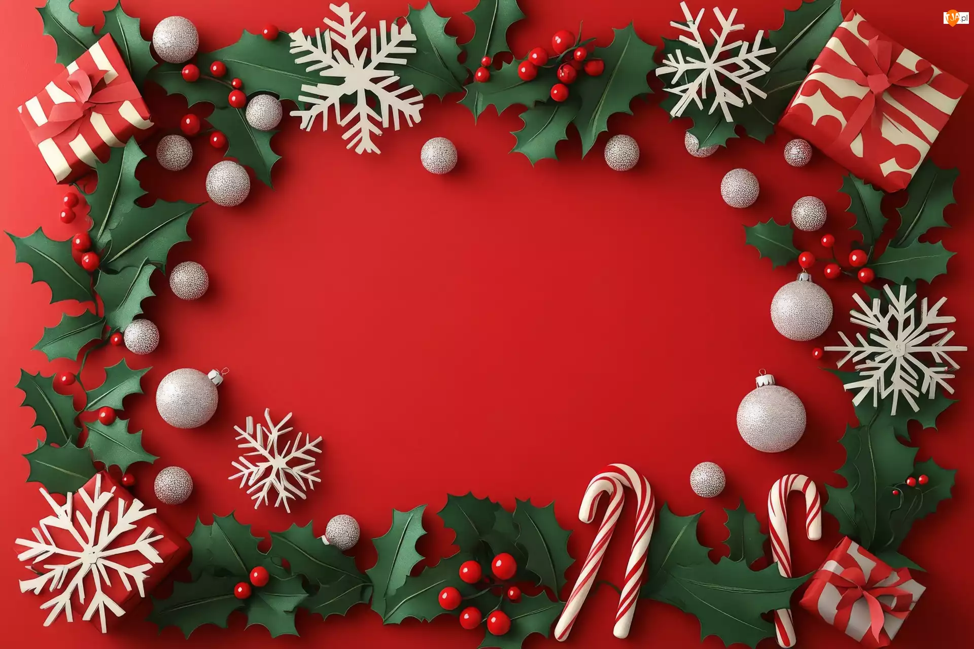 Prezenty, Gwiazdki, Listki, Boże Narodzenie, Zielone, Bombki, Białe