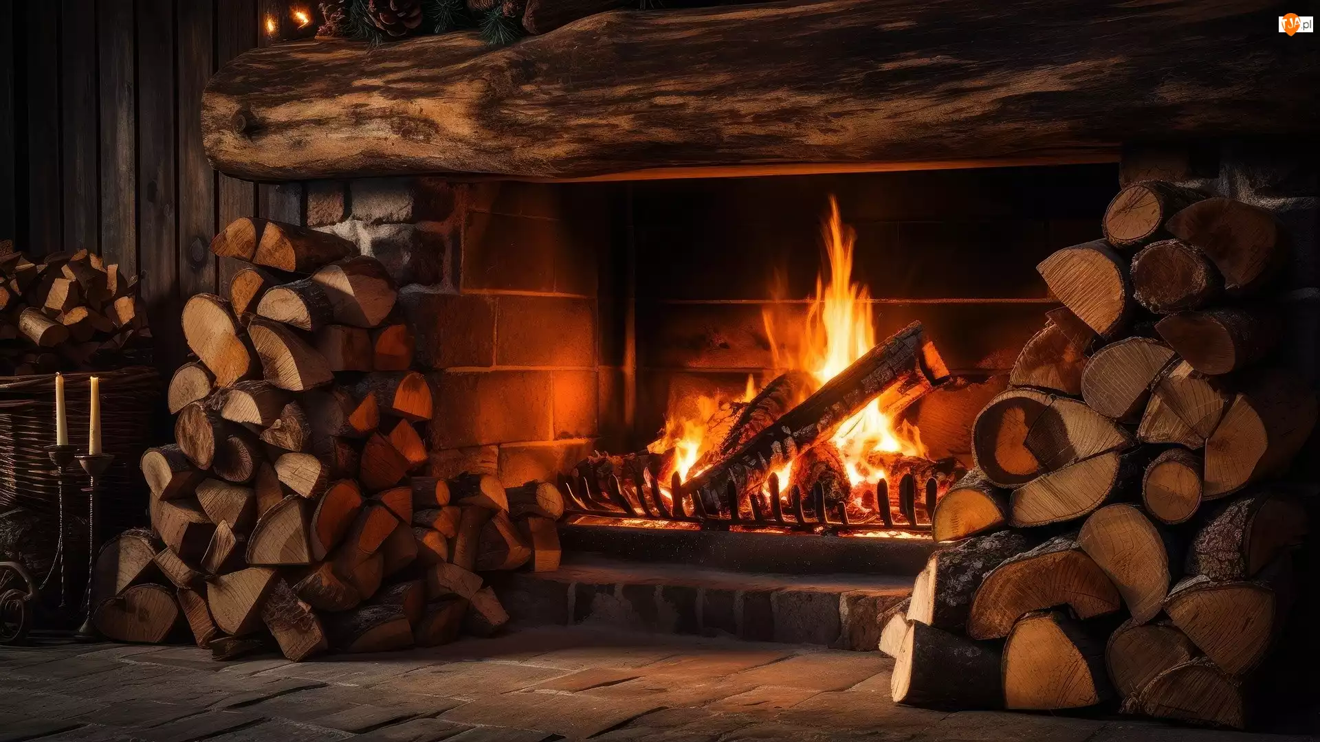 Drewno, Kominek, Ogień