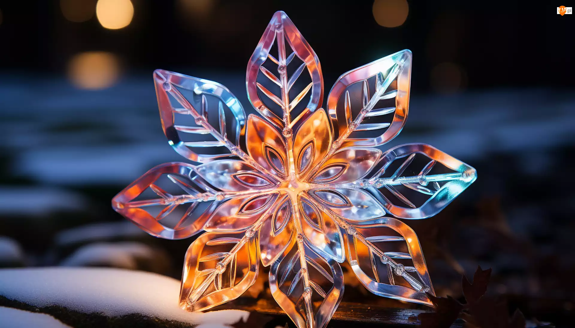 Zima, Lodowa, Gwiazdka, Śnieżynka