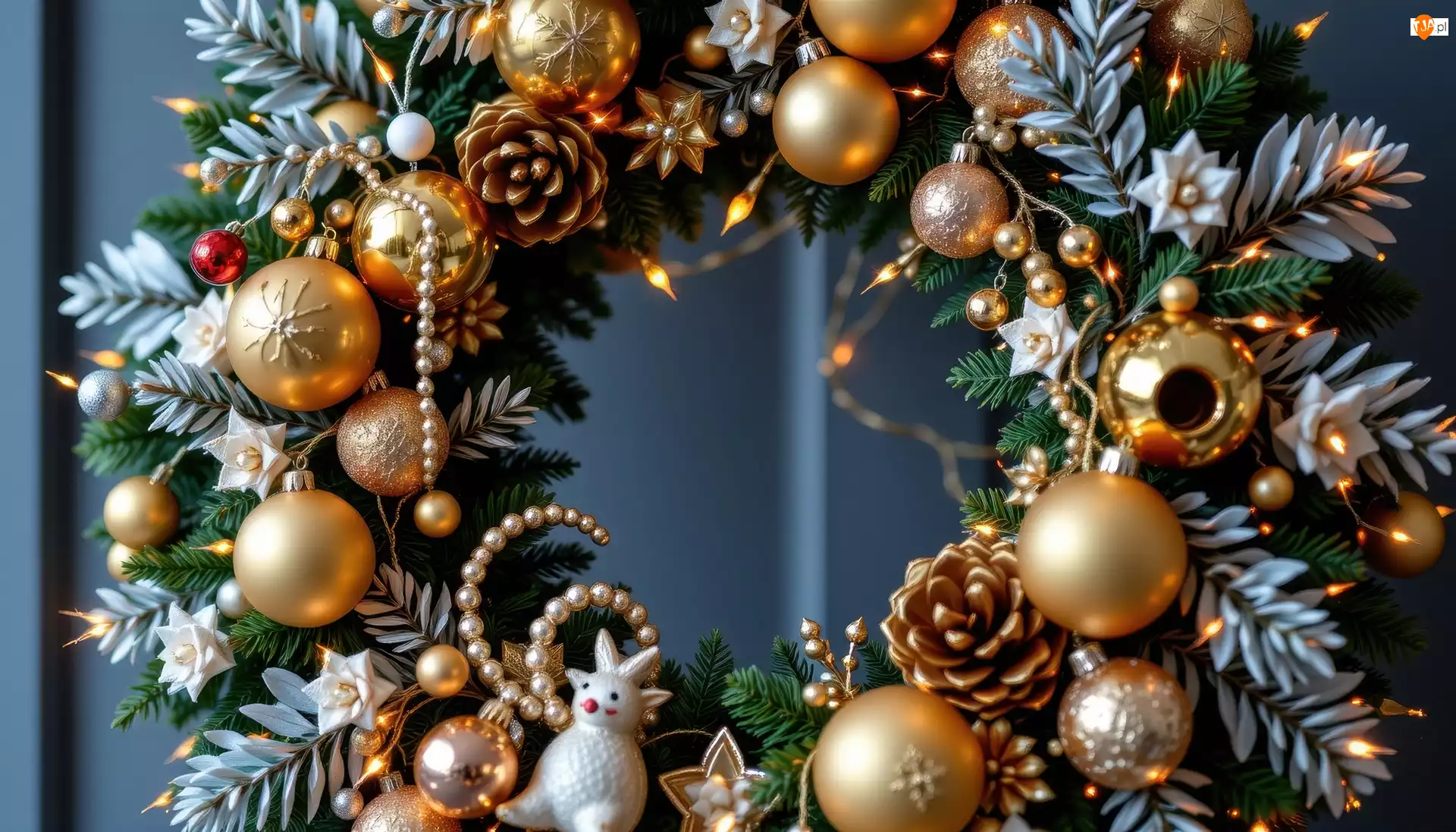 Wianek, Bombki, Grafika AI, Boże Narodzenie, Dekoracja, Ozdoby, Szyszki