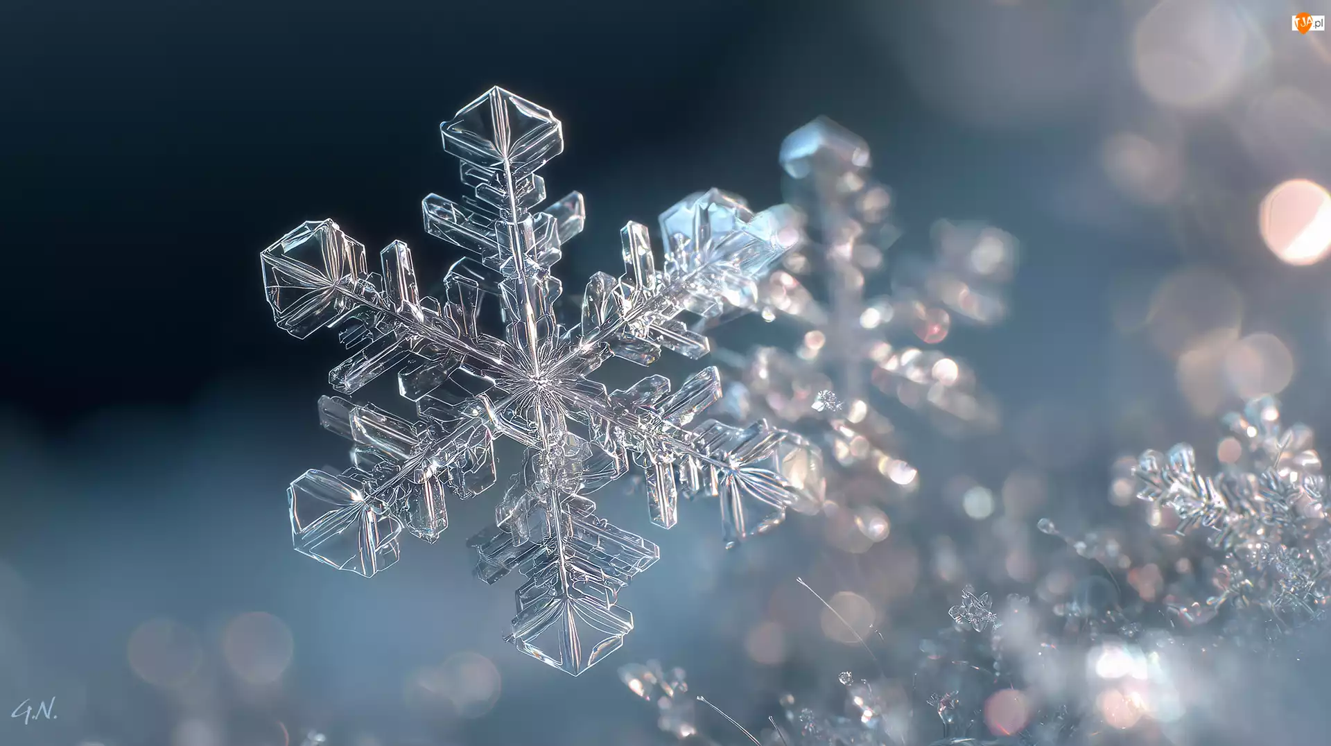 Grafika AI, Śnieżynka, Zima, Płatek śniegu