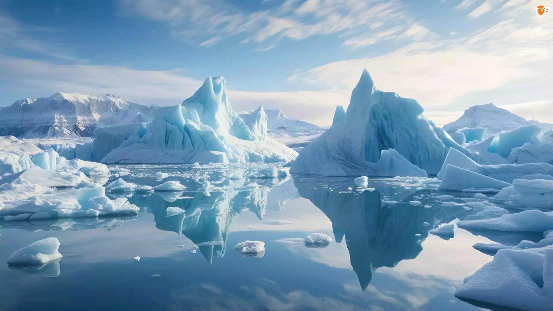 Niebo, Góry lodowe, Morze