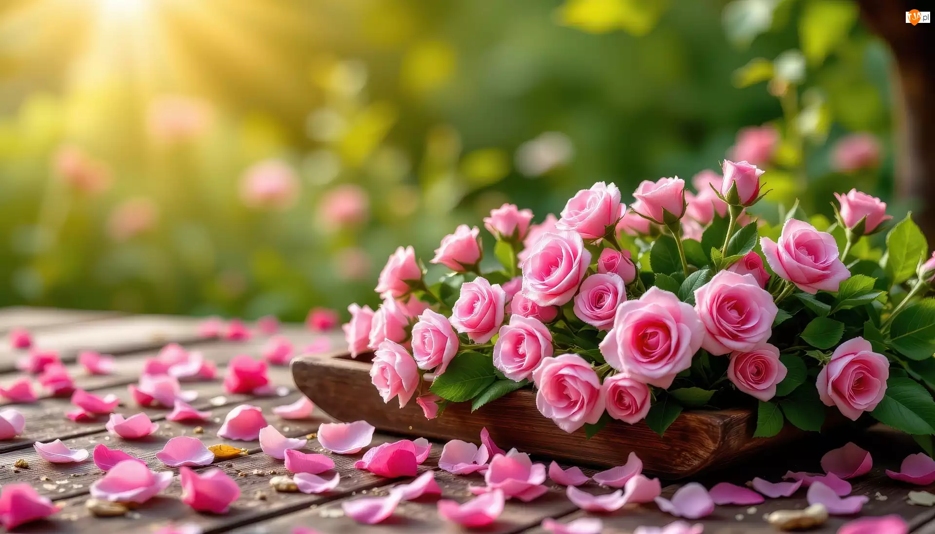 Płatki, Różowe, Róże, Rozsypane