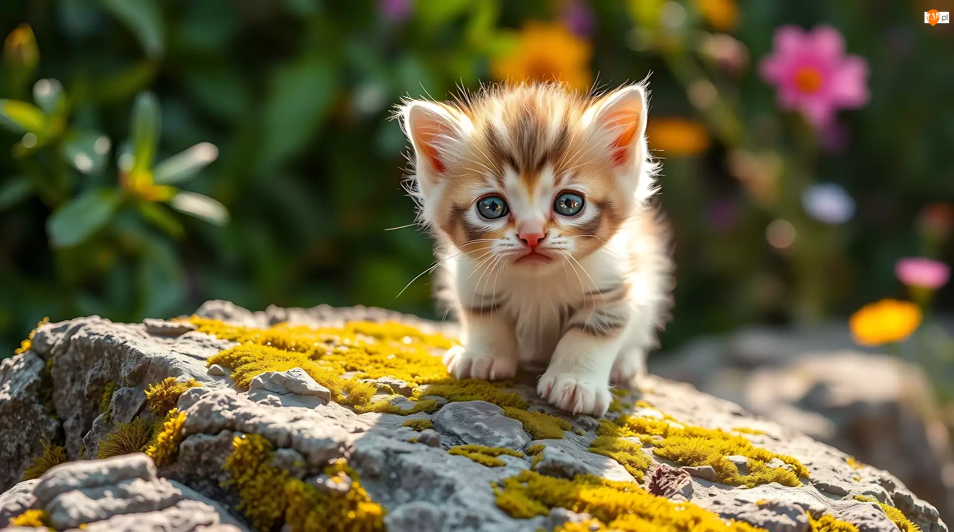 Grafika AI, Kot, Kotek, Skała