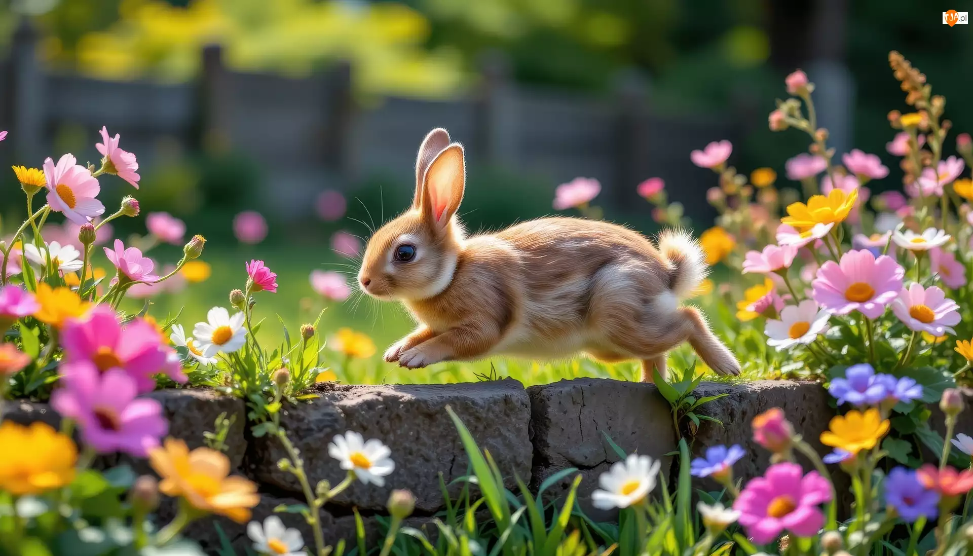 Murek, Królik, Kolorowe, Kwiaty
