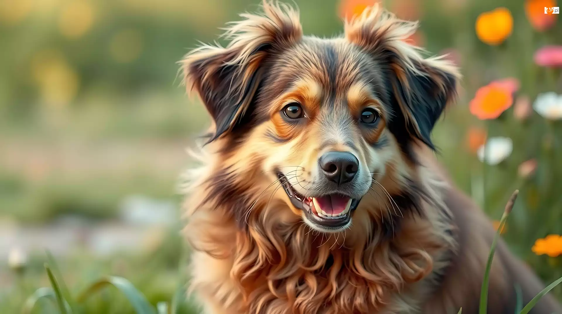 Radosny, Grafika AI, Pies, Rudo-brązowy, Morka