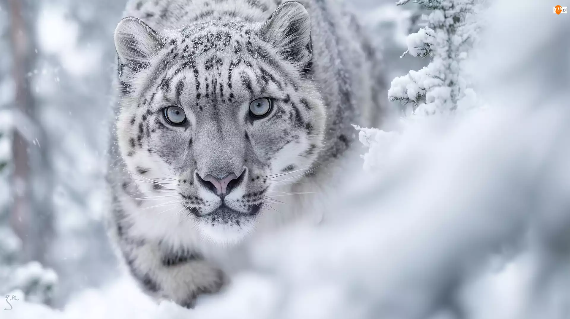 Grafika AI, Irbis, Zima, Śnieg