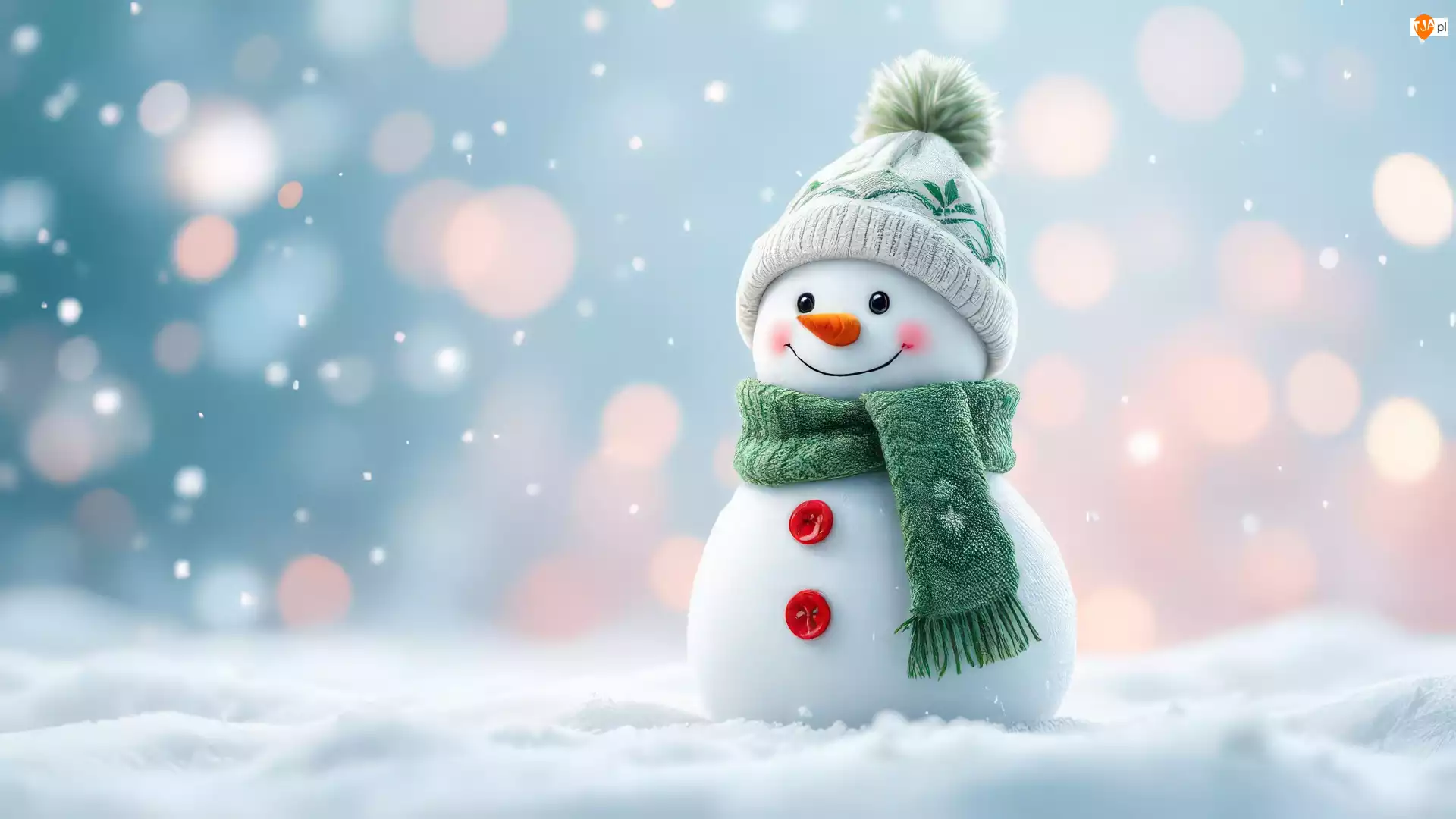 Bałwanek, Szalik, Śnieg, Zima, Czapka